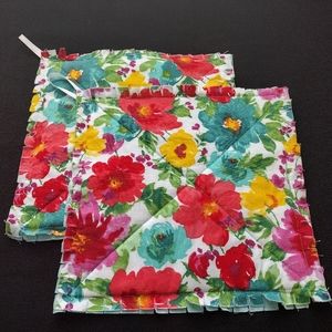 Pioneer Woman Breezy Blossom Raggy Pot holders set of 2 Handmade